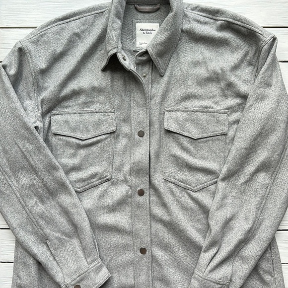 Abercrombie & Fitch Mens Wool Blend Heavy Shirt Grey size XL - Picture 1 of 6